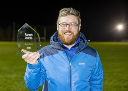 Gareth Sharvin moves from behind the camera to win Volunteer of the Year award