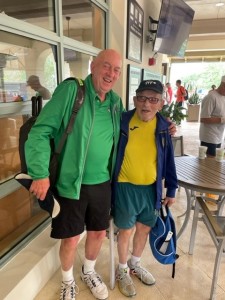 Chair of Sport NI George Lucas pictured with Leonid Stanislovski at the International Tennis Federation (ITF) Senior World Team Championships in Florida.