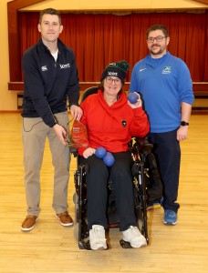 Sport NI’s David Smyth, Disability Sport NI’s Terry Conroy and SportMaker winner Caroline Millar 