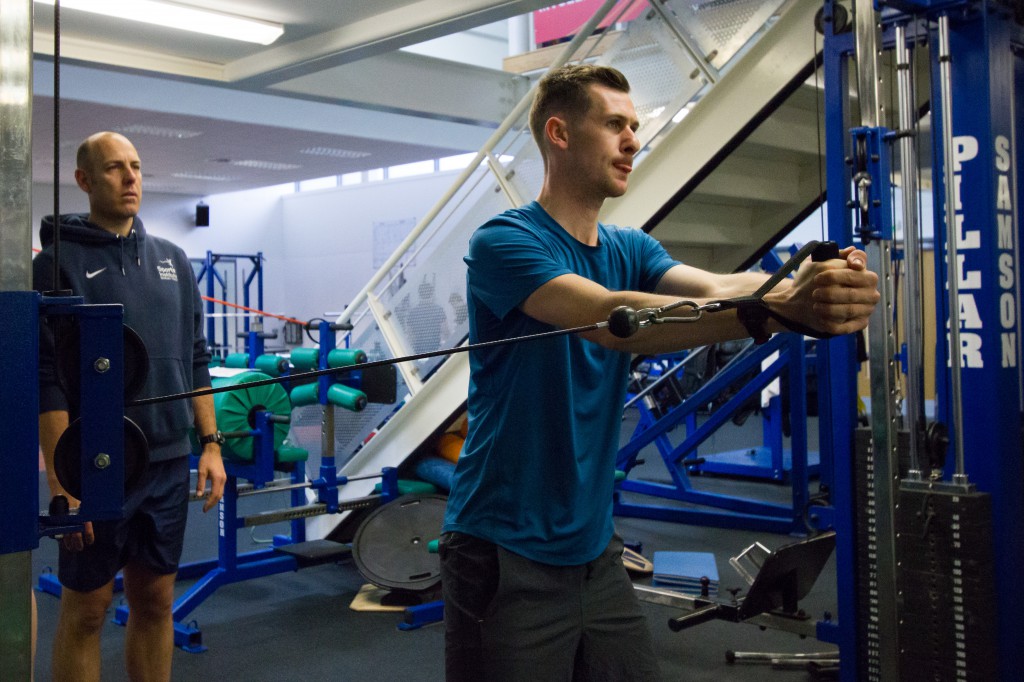 Michael McKillop trains at the Sports Institute