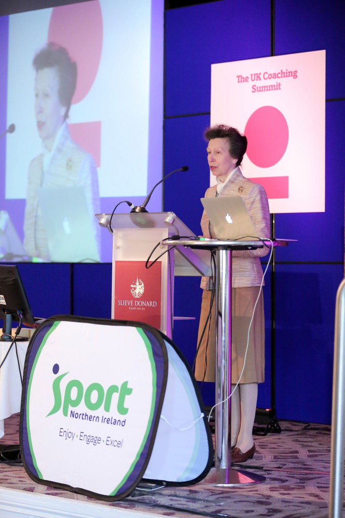 HRH The Princess Royal addresses delegates at the 2017 UK Coaching Summit in Newcastle Co. Down
