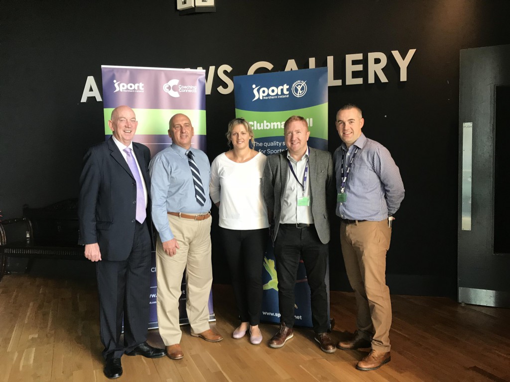 Sport NI Chair George Lucas with Speakers and Staff at Accelerate 17 Conference