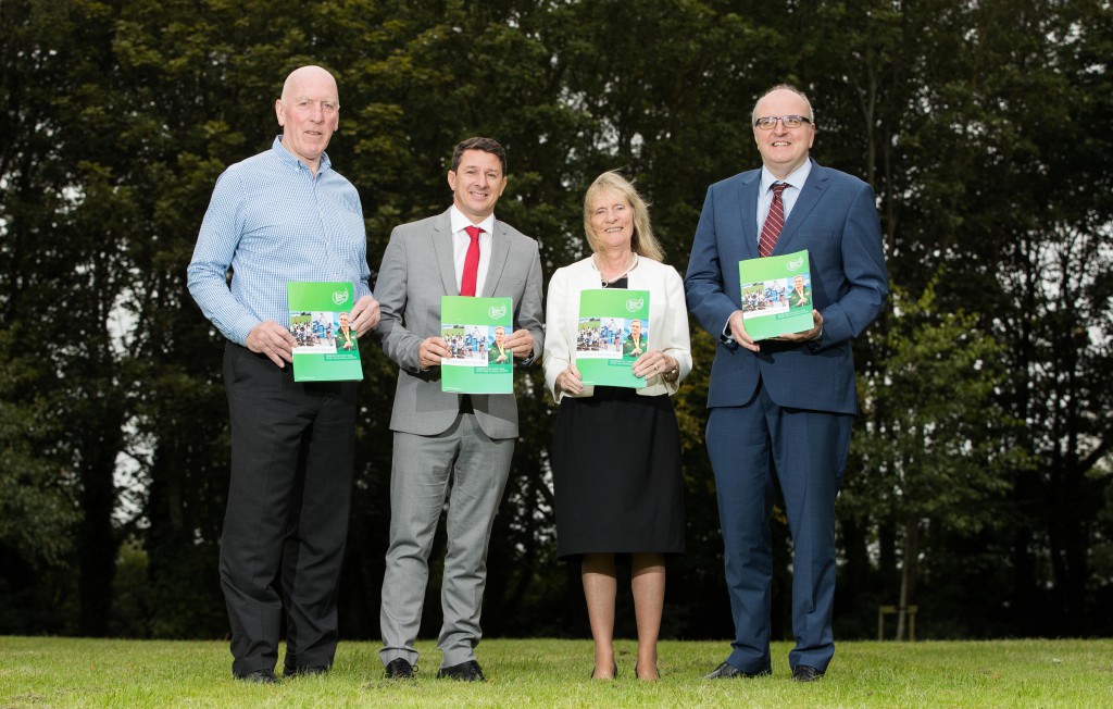 Brian Mullins (UCD), Dr Paul Donnelly (Sport Northern Ireland), Carmel Lynch (SSI Hon. Chairperson) and Paul McDermott (Sport Ireland) at the launch of the SSI strategic plan.